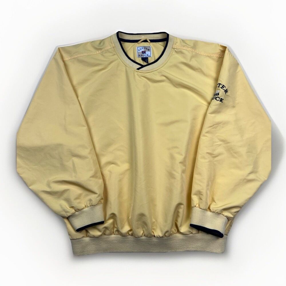 Cutter & Buck 90’s Mens XL Yellow Pullover Windbreaker ClimaGuard Golf Jacket